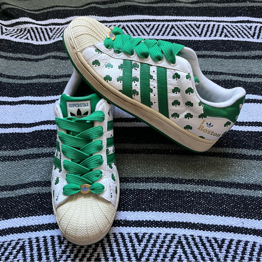 Adidas | 35th Anniversary Special Edition Clover Print Superstar Athletic Shoes